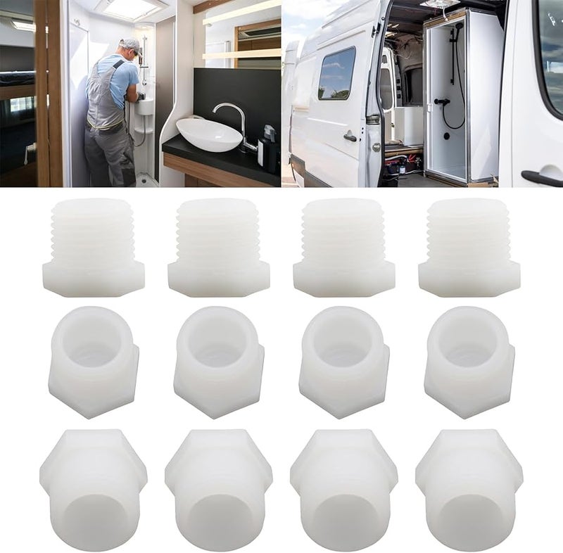 12 Pieces PVC Water Heater Drain Plug 1 2 Inch NPT Replacement for Trailer - Image 2